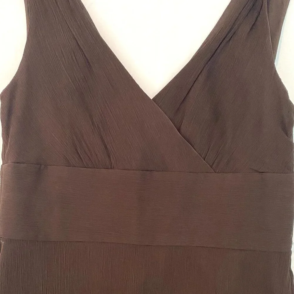 J Crew silk dress Womens Size 4 sleeveless brown cocktail evening fit and flare